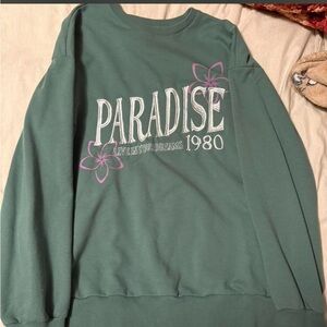 Green Paradise Graphic Sweatshirt